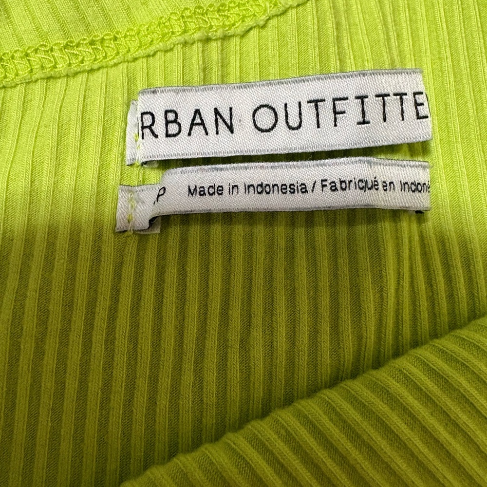 Urban outfitters One-Shoulder yellow Ribbed Top size small - Picture 2 of 4